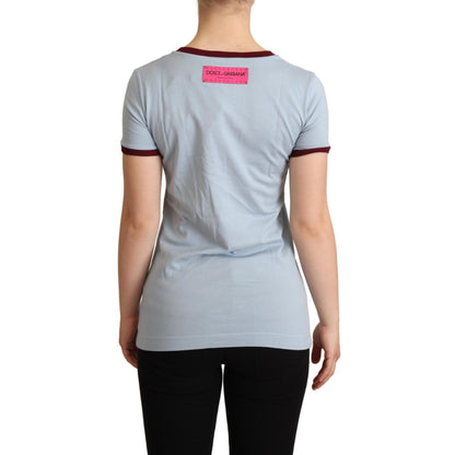 Dolce & Gabbana Blue Crewneck D&G Top T-shirt
