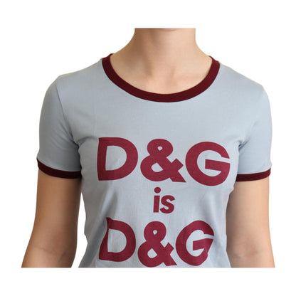 Dolce & Gabbana Blue Crewneck D&G Top T-shirt