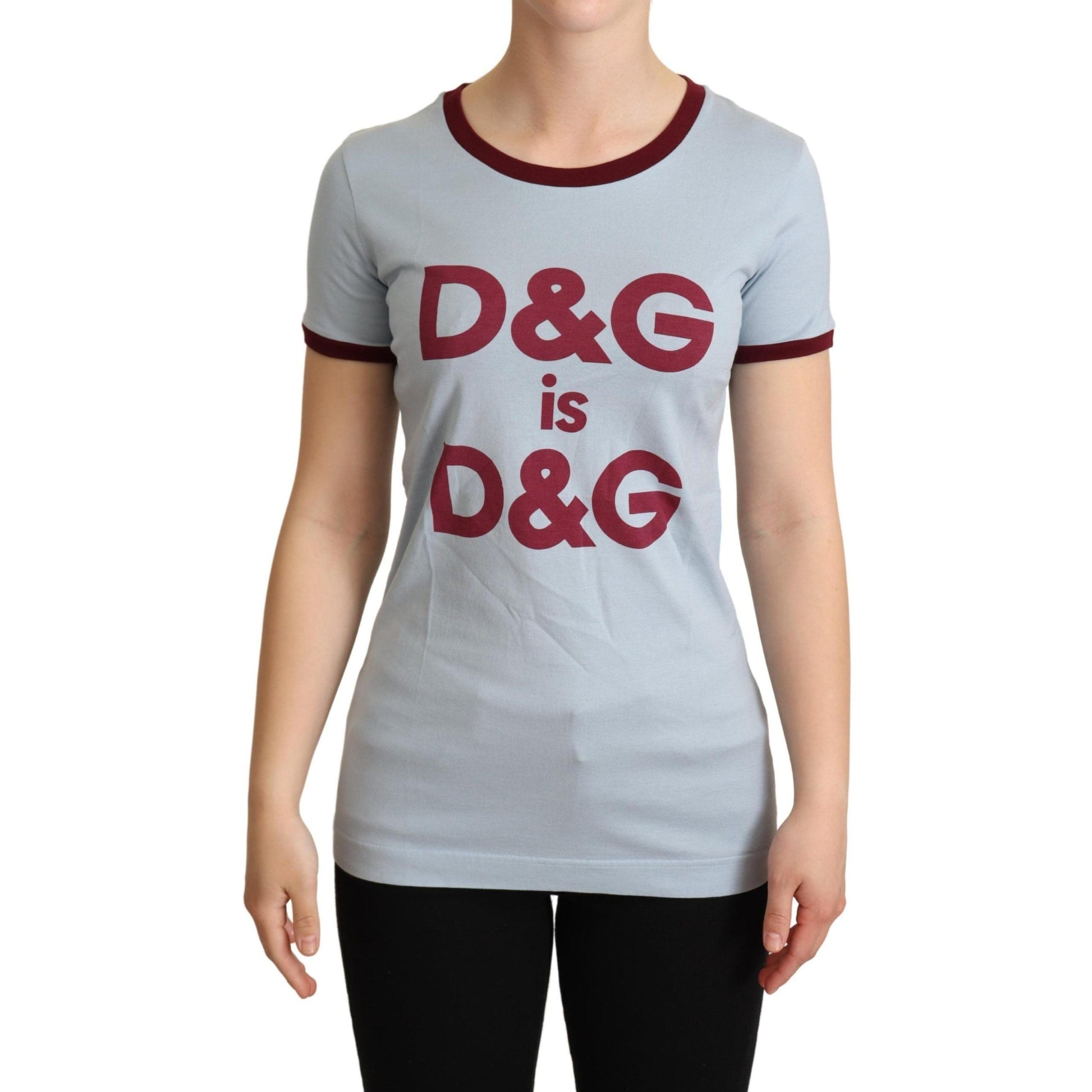 Dolce & Gabbana Blue Crewneck D&G Top T-shirt