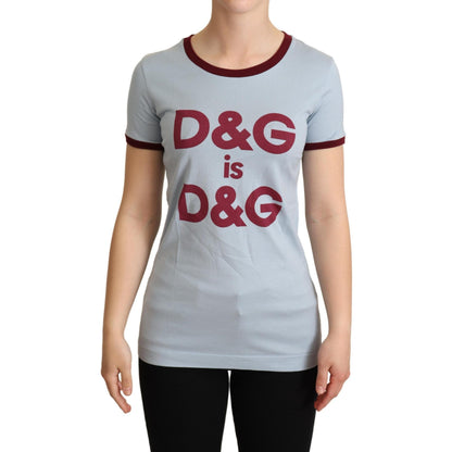 Dolce & Gabbana Blue Crewneck D&G Top T-shirt