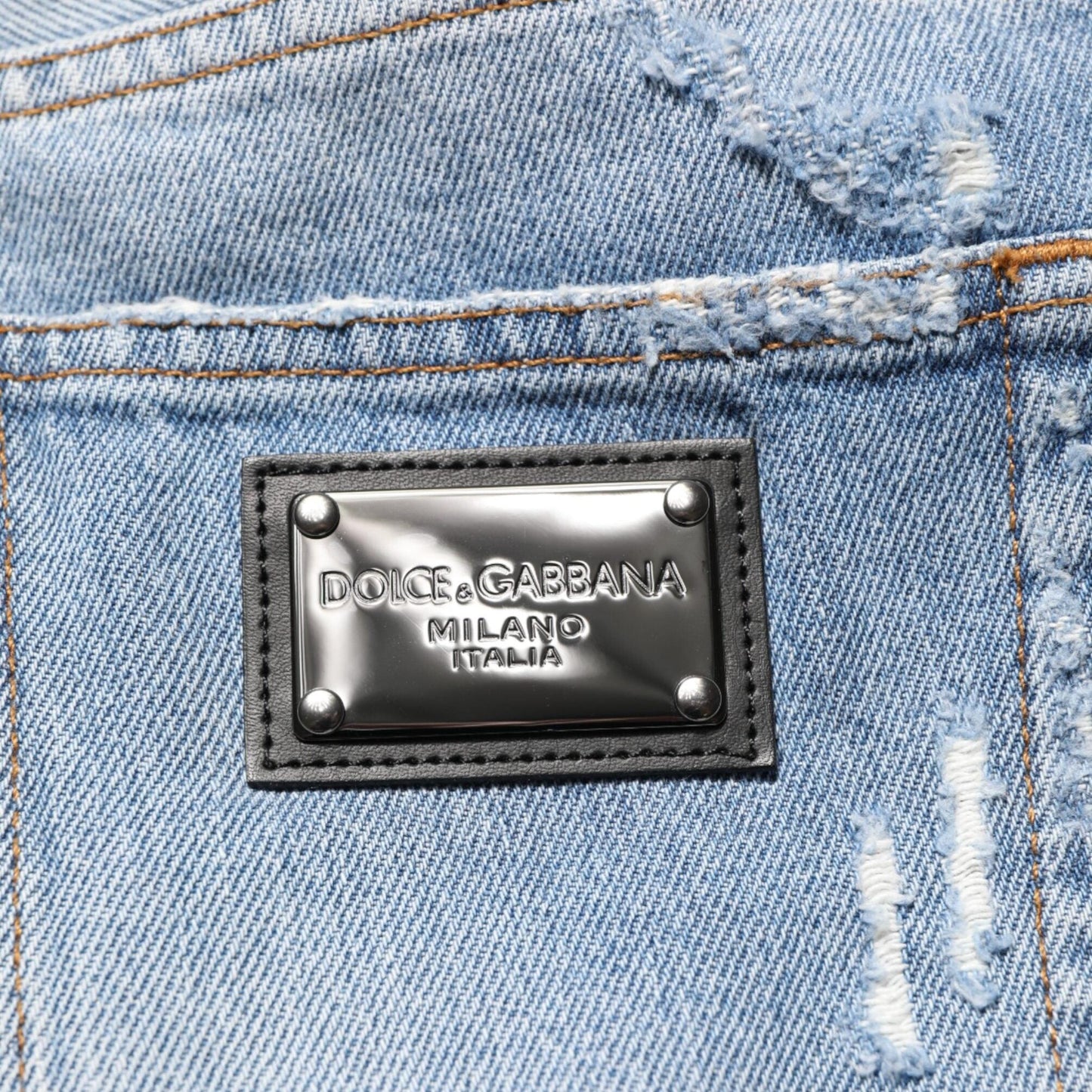 Dolce & Gabbana Blue Distressed Ripped Denim Pants Jeans