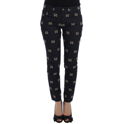 Dolce & Gabbana Blue Key Embroidered Slim Fit KATE Jeans