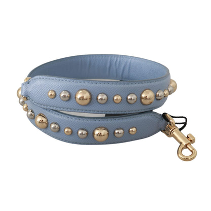 Dolce & Gabbana Blue Leather Handbag Accessory Shoulder Strap