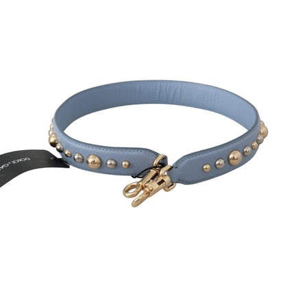 Dolce & Gabbana Blue Leather Handbag Accessory Shoulder Strap