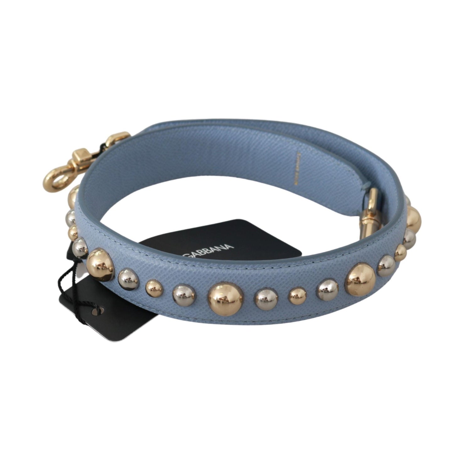 Dolce & Gabbana Blue Leather Handbag Accessory Shoulder Strap