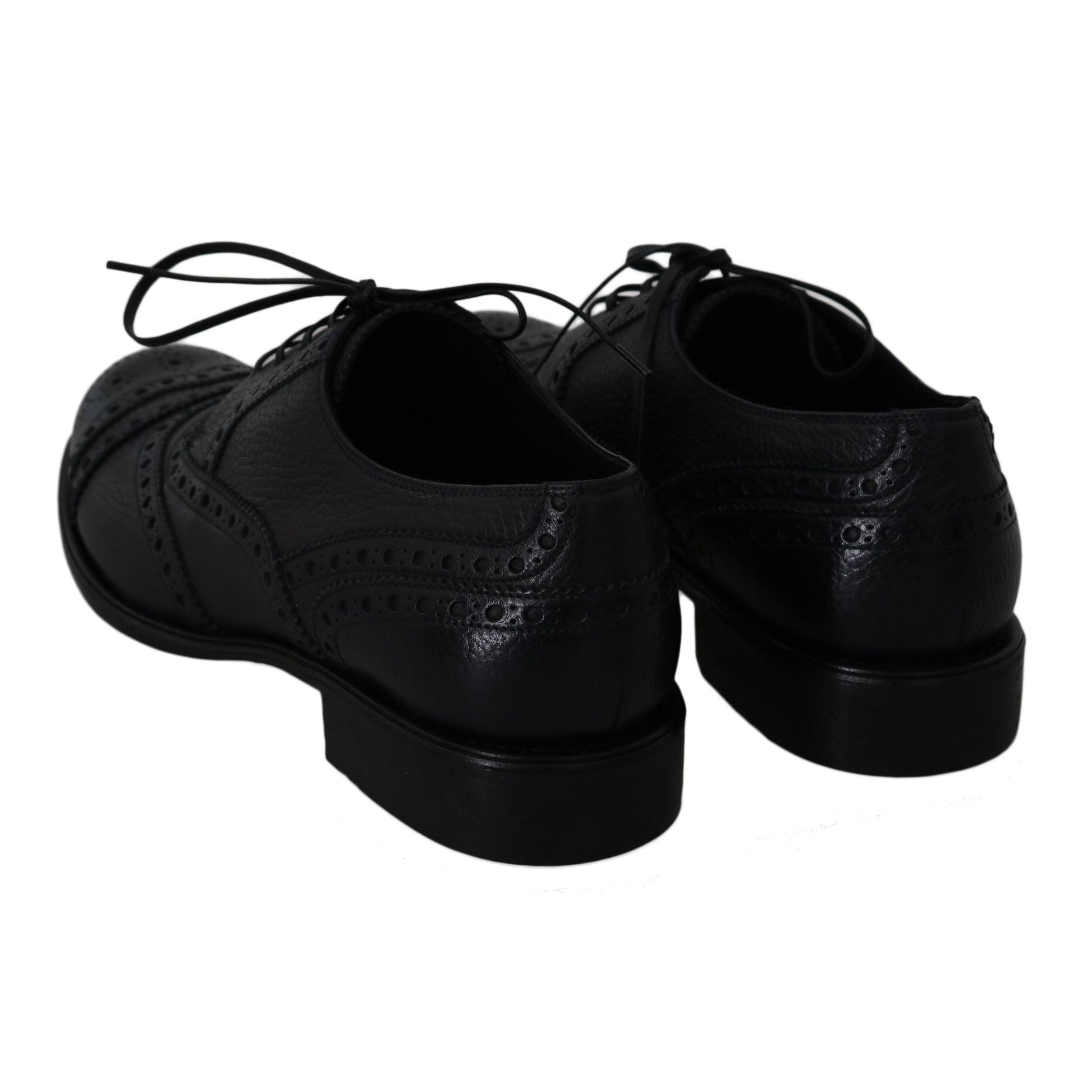 Dolce & Gabbana Blue Leather Wingtip Oxford Dress Shoes