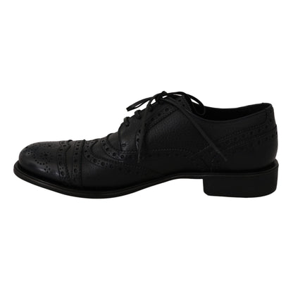 Dolce & Gabbana Blue Leather Wingtip Oxford Dress Shoes