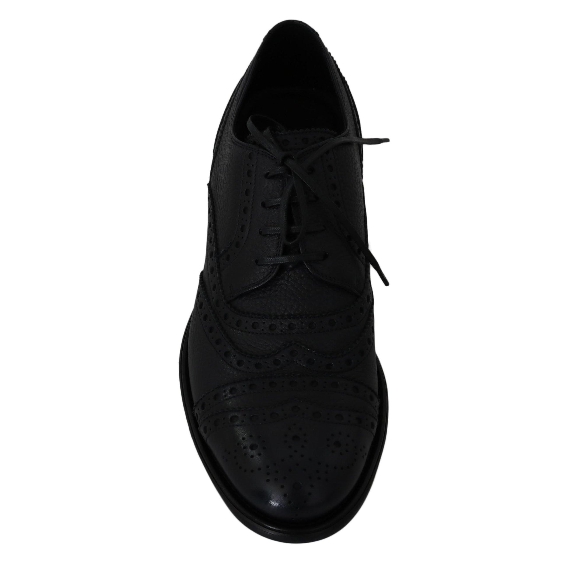 Dolce & Gabbana Blue Leather Wingtip Oxford Dress Shoes