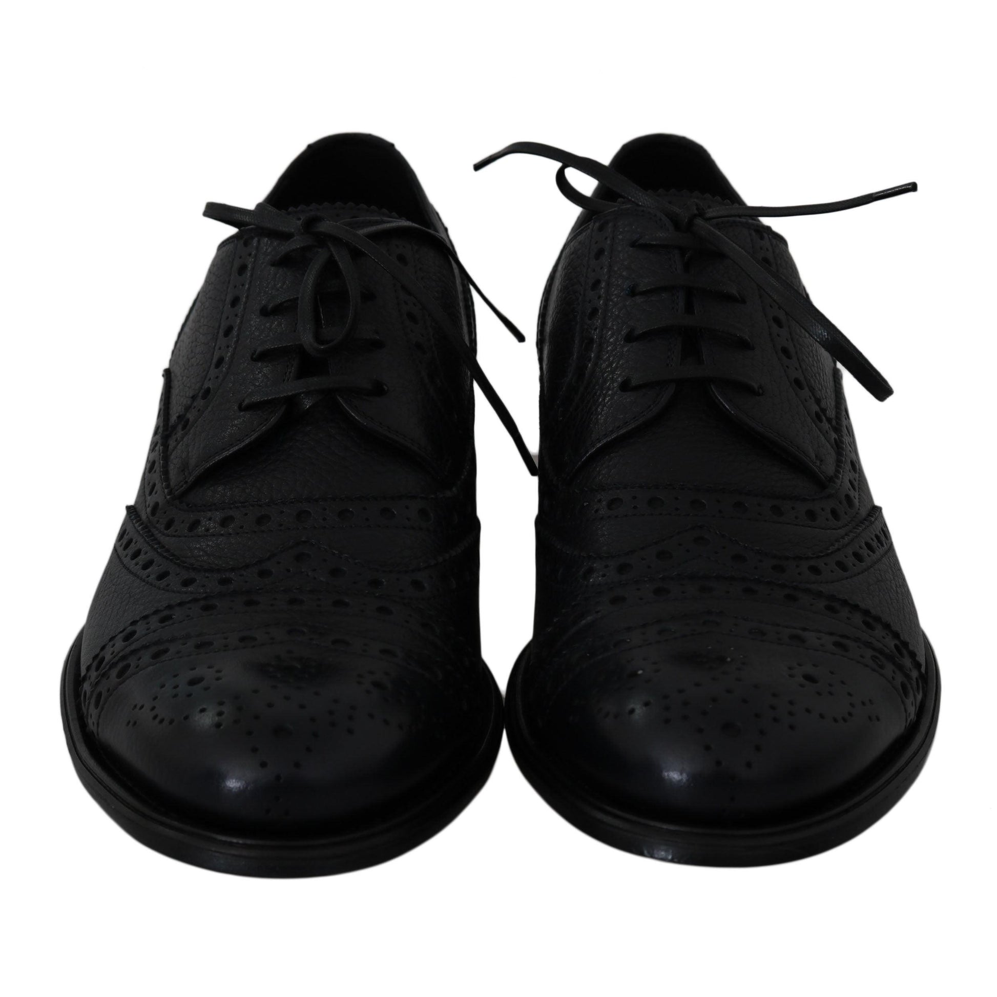 Dolce & Gabbana Blue Leather Wingtip Oxford Dress Shoes