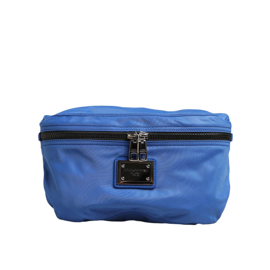 Dolce & Gabbana Blue Logo Plaque Nylon Waist Fanny Pack Men's Borse Bag