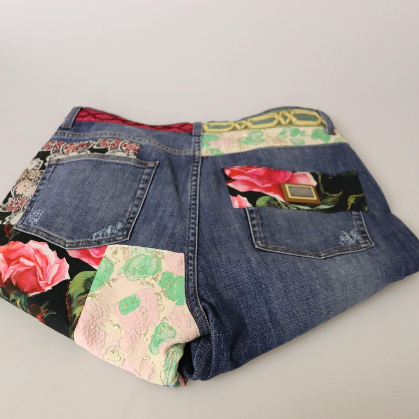 Dolce & Gabbana Blue Patchwork High Waist Denim Jeans