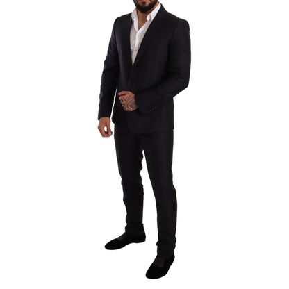 Dolce & Gabbana Blue Pattern MARTINI SLIM FIT 2 Piece Suit