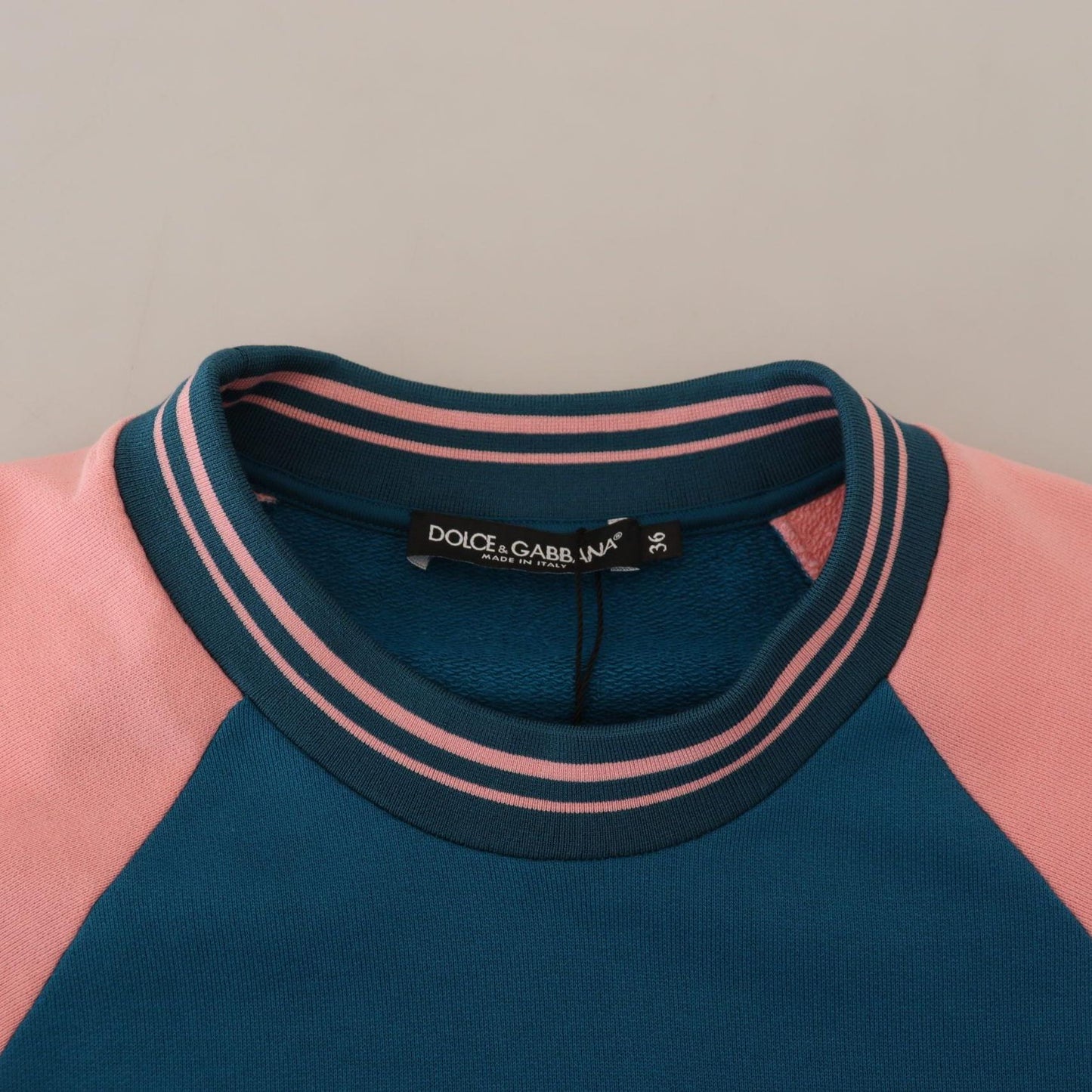 Dolce & Gabbana Blue Pink Queen Sequin Crystal Sweater