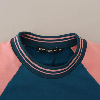 Dolce & Gabbana Blue Pink Queen Sequin Crystal Sweater
