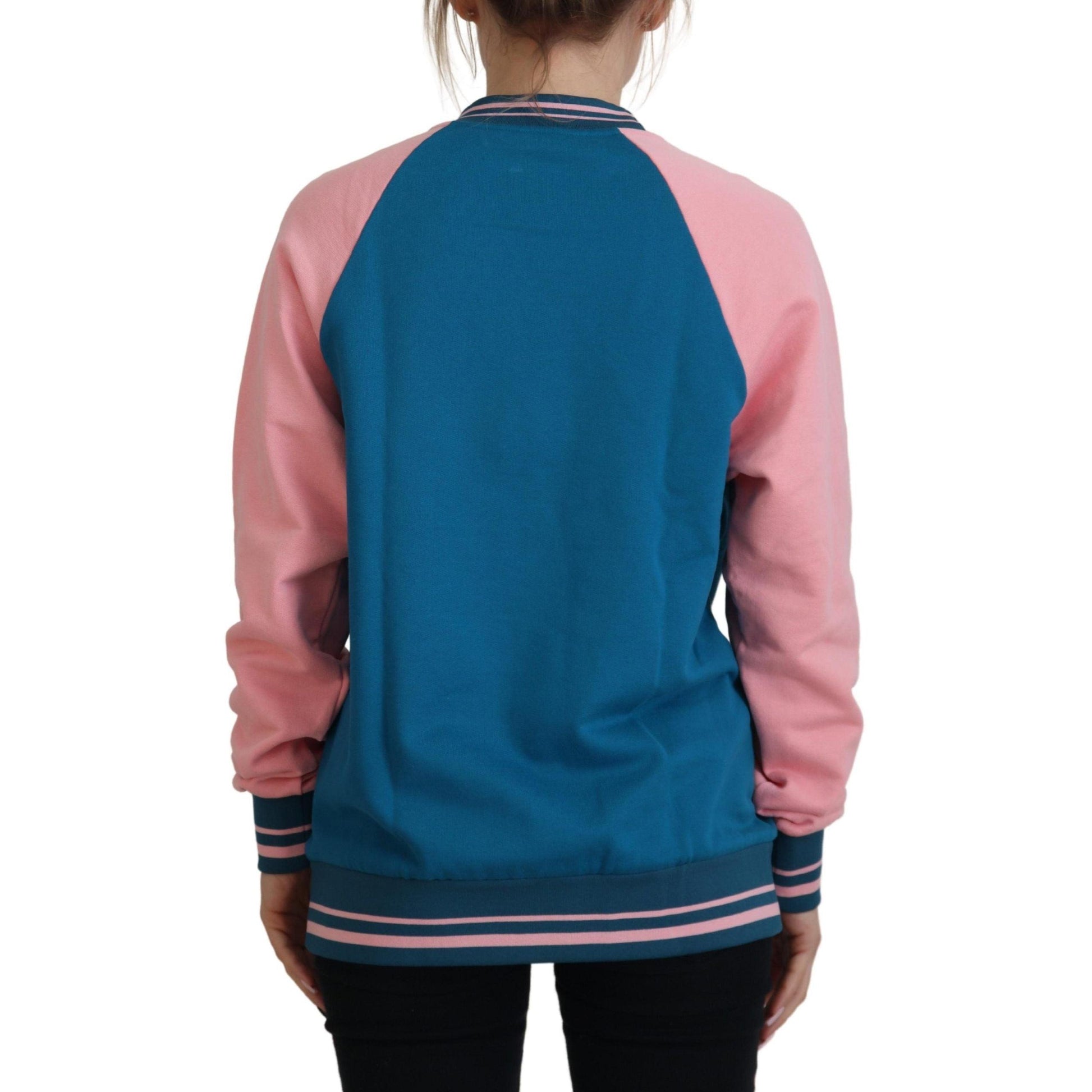Dolce & Gabbana Blue Pink Queen Sequin Crystal Sweater