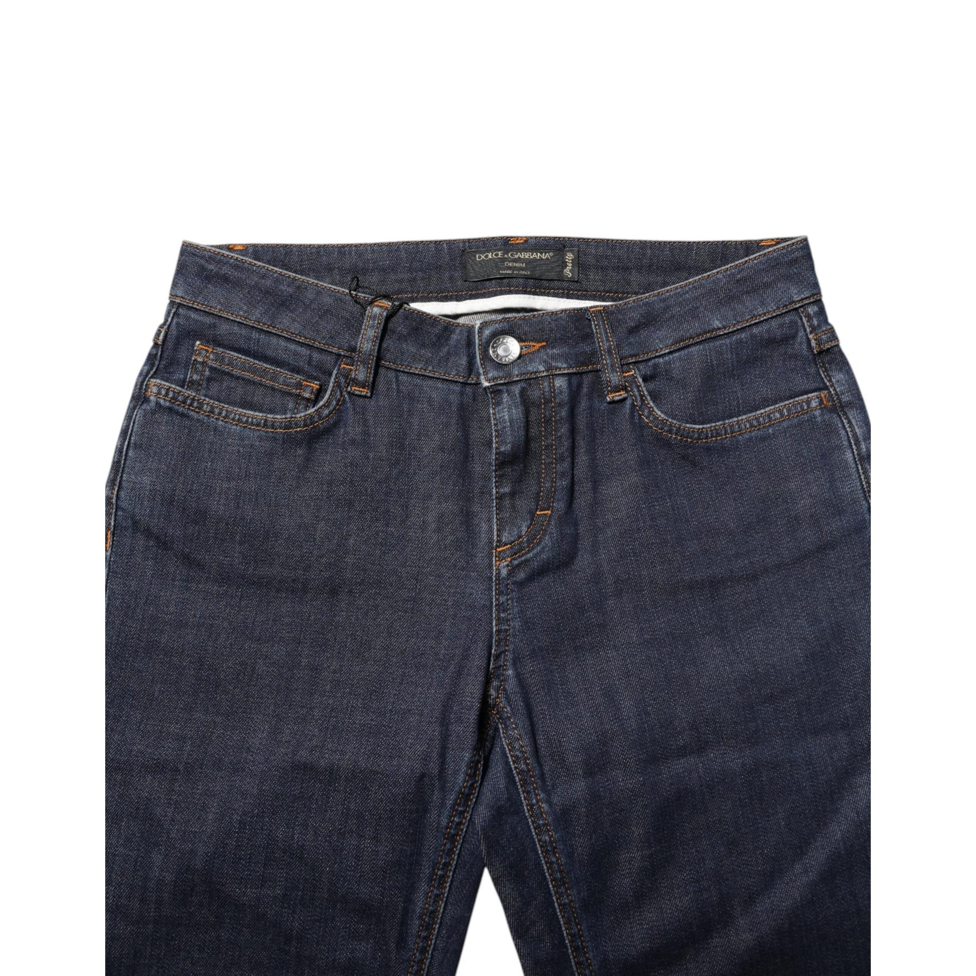 Dolce & Gabbana Blue Skinny Cotton Mid Waisted Denim Jeans