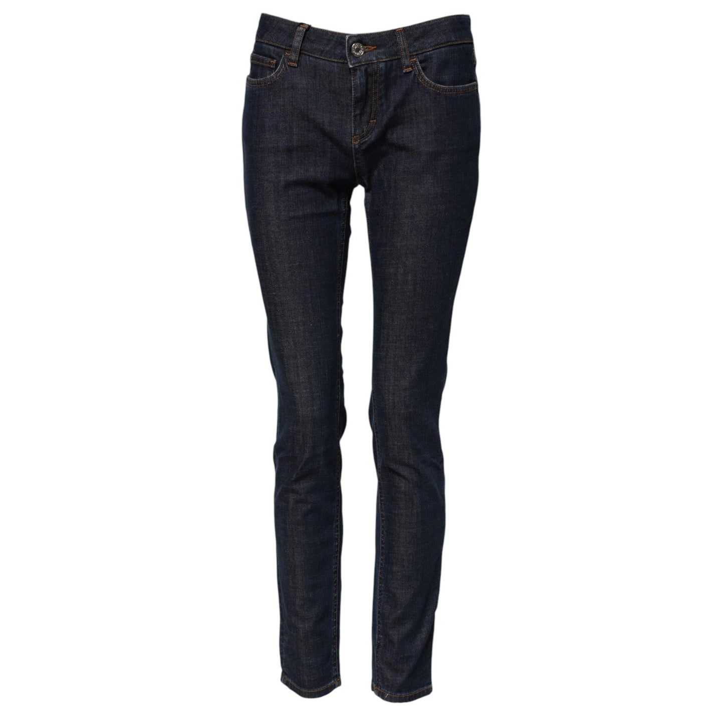 Dolce & Gabbana Blue Skinny Cotton Mid Waisted Denim Jeans