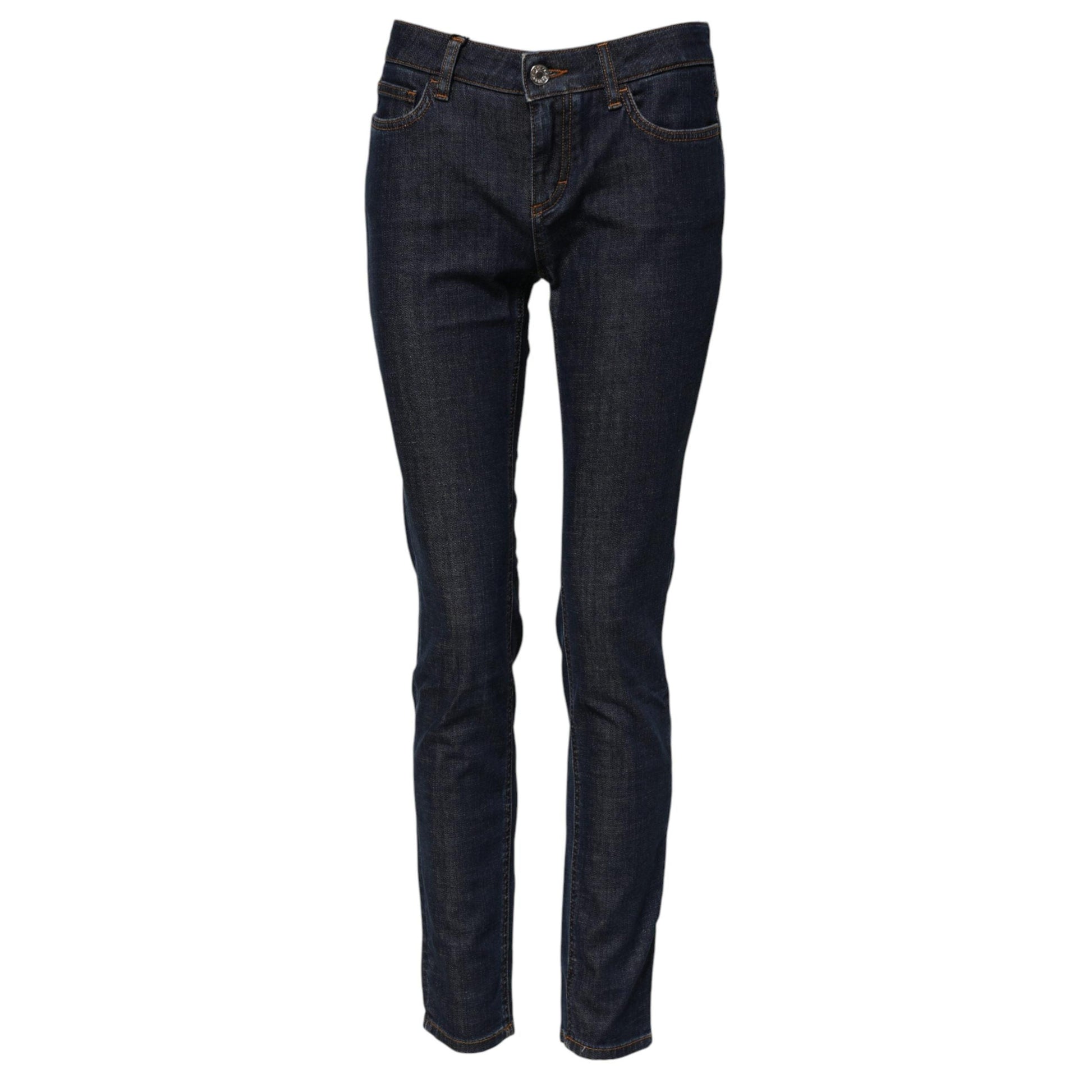 Dolce & Gabbana Blue Skinny Cotton Mid Waisted Denim Jeans