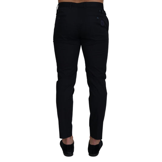 Dolce & Gabbana Blue Stretch Cotton Slim Trousers Chinos Pants