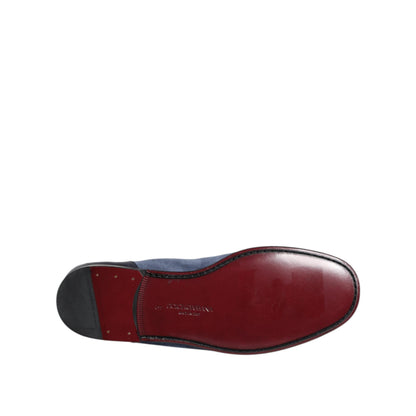 Dolce & Gabbana Blue Suede Leather Loafers Moccasin Shoes