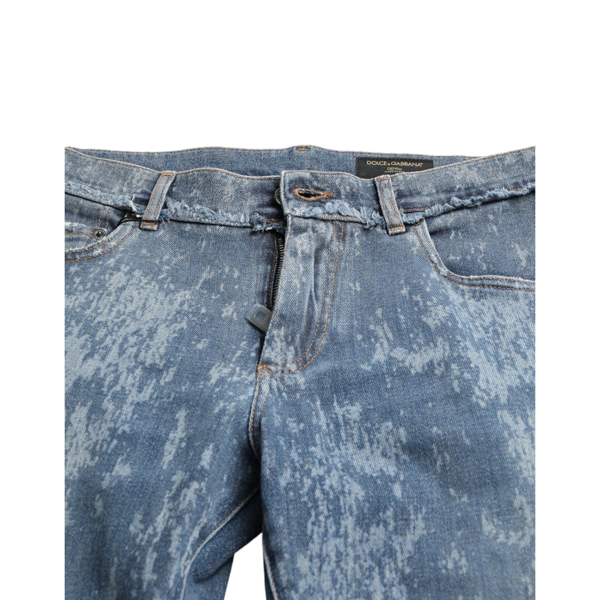 Dolce & Gabbana Blue Washed Skinny Cotton Stretch Denim Jeans