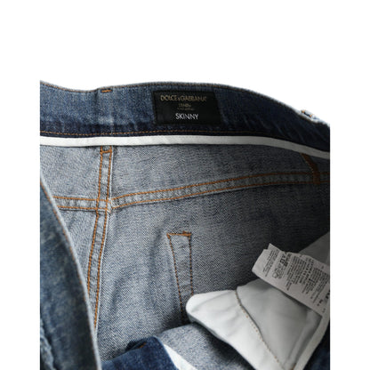 Dolce & Gabbana Blue Washed Skinny Cotton Stretch Denim Jeans