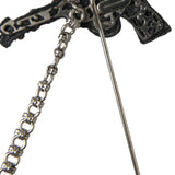 Dolce & Gabbana Brass Copper Silk Revolver Gun Herre Brooch Lapel Pin-Modeoutlet