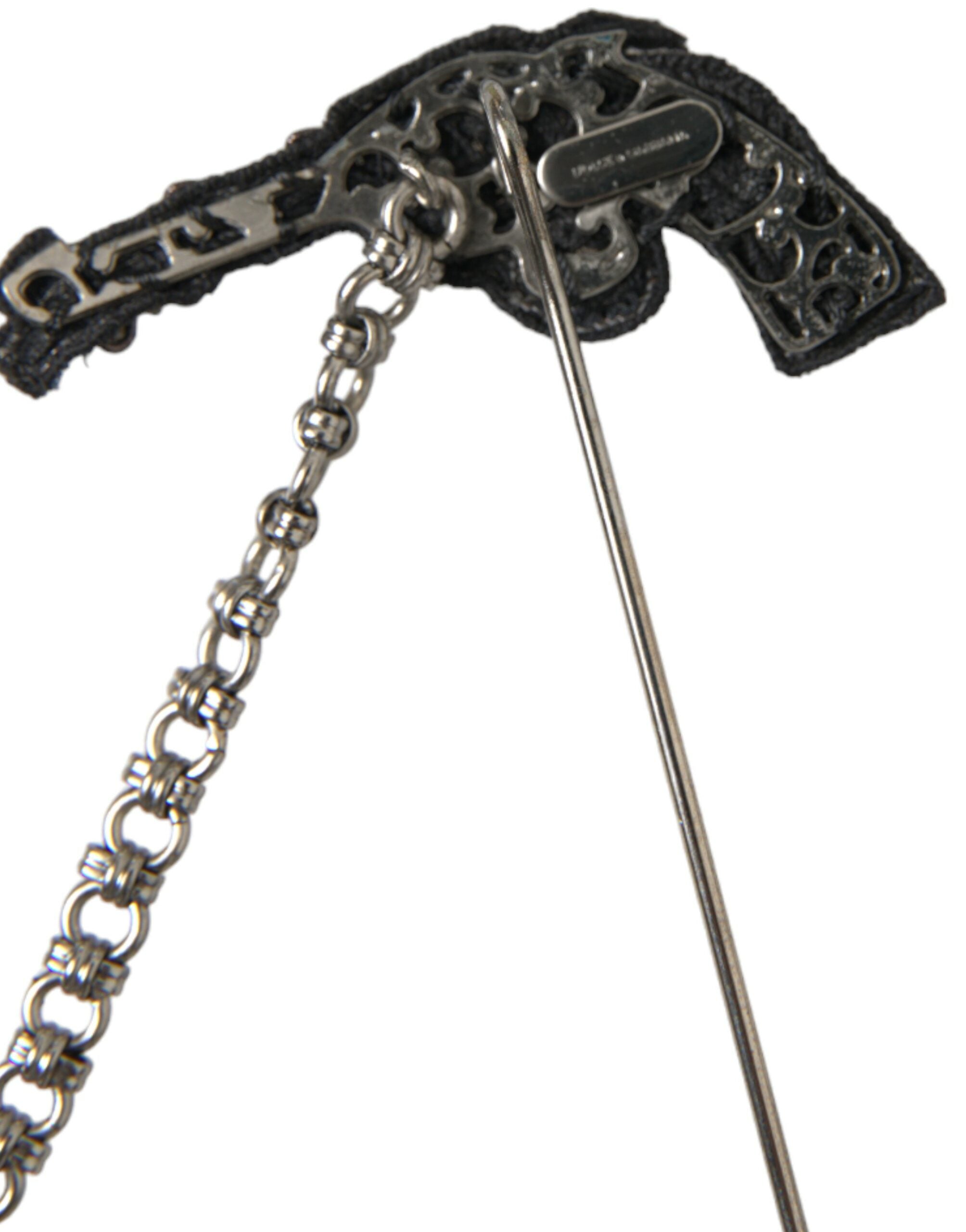Dolce & Gabbana Brass Copper Silk Revolver Gun Herre Brooch Lapel Pin-Modeoutlet