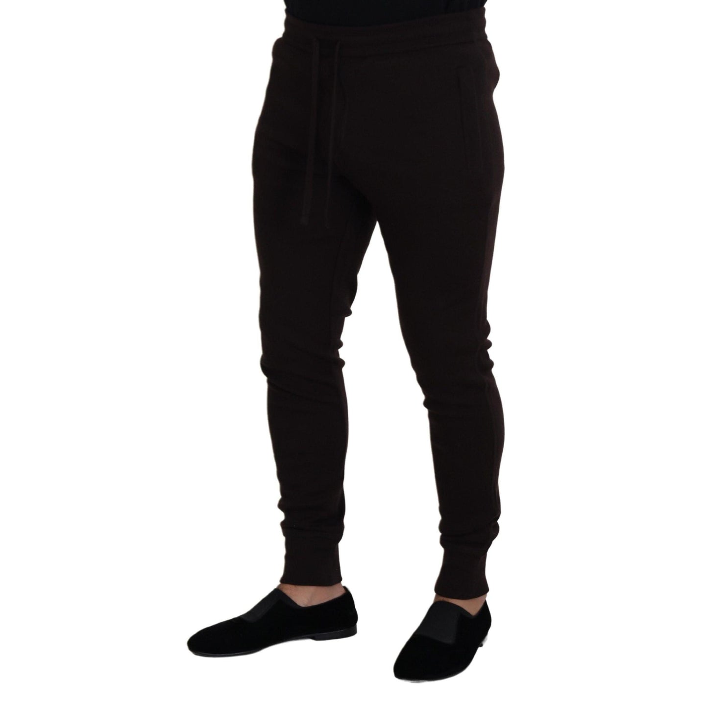 Dolce & Gabbana Brown Cashmere Trousers Bottoms Drawstring Pants