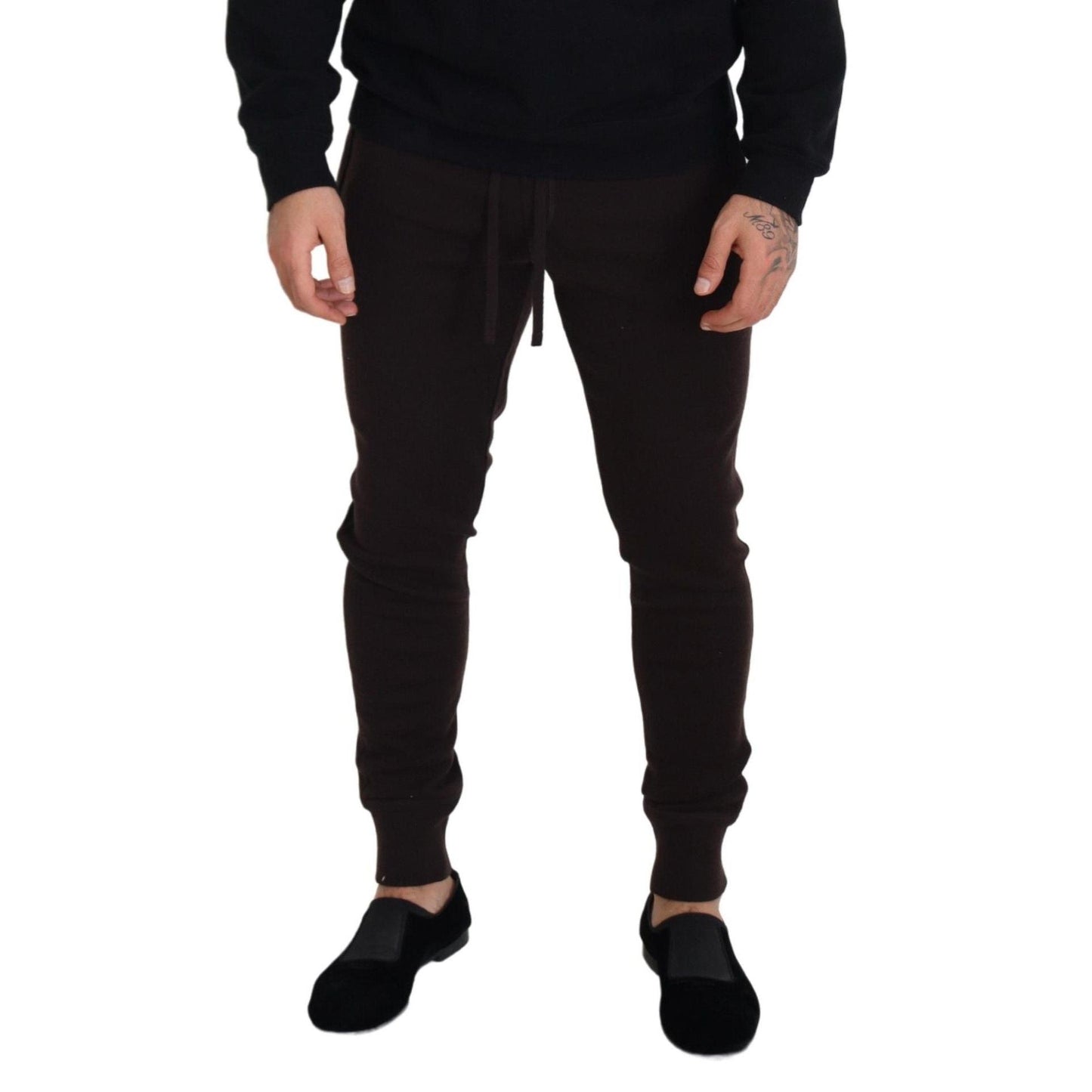 Dolce & Gabbana Brown Cashmere Trousers Bottoms Drawstring Pants