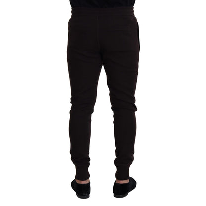 Dolce & Gabbana Brown Cashmere Trousers Bottoms Drawstring Pants