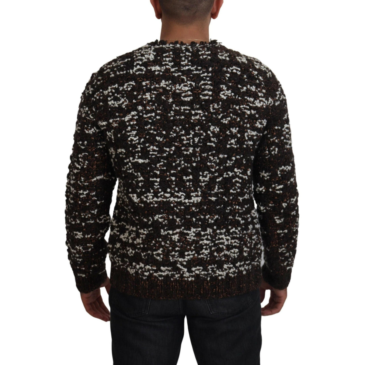 Dolce & Gabbana Brown Knitted Wool Fatto A Mano Sweater
