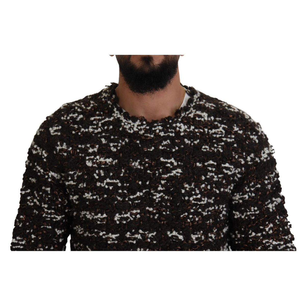 Dolce & Gabbana Brown Knitted Wool Fatto A Mano Sweater