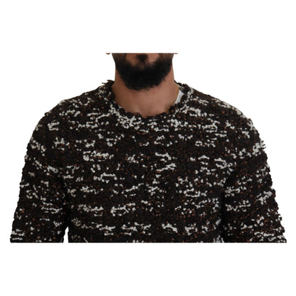 Dolce & Gabbana Brown Knitted Wool Fatto A Mano Sweater