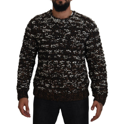Dolce & Gabbana Brown Knitted Wool Fatto A Mano Sweater