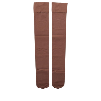 Dolce & Gabbana Brown Nylon Stretch Over The Calf Stockings Socks