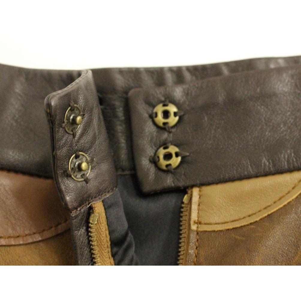 Dolce & Gabbana Brown Patchwork Leather Straight Skirt