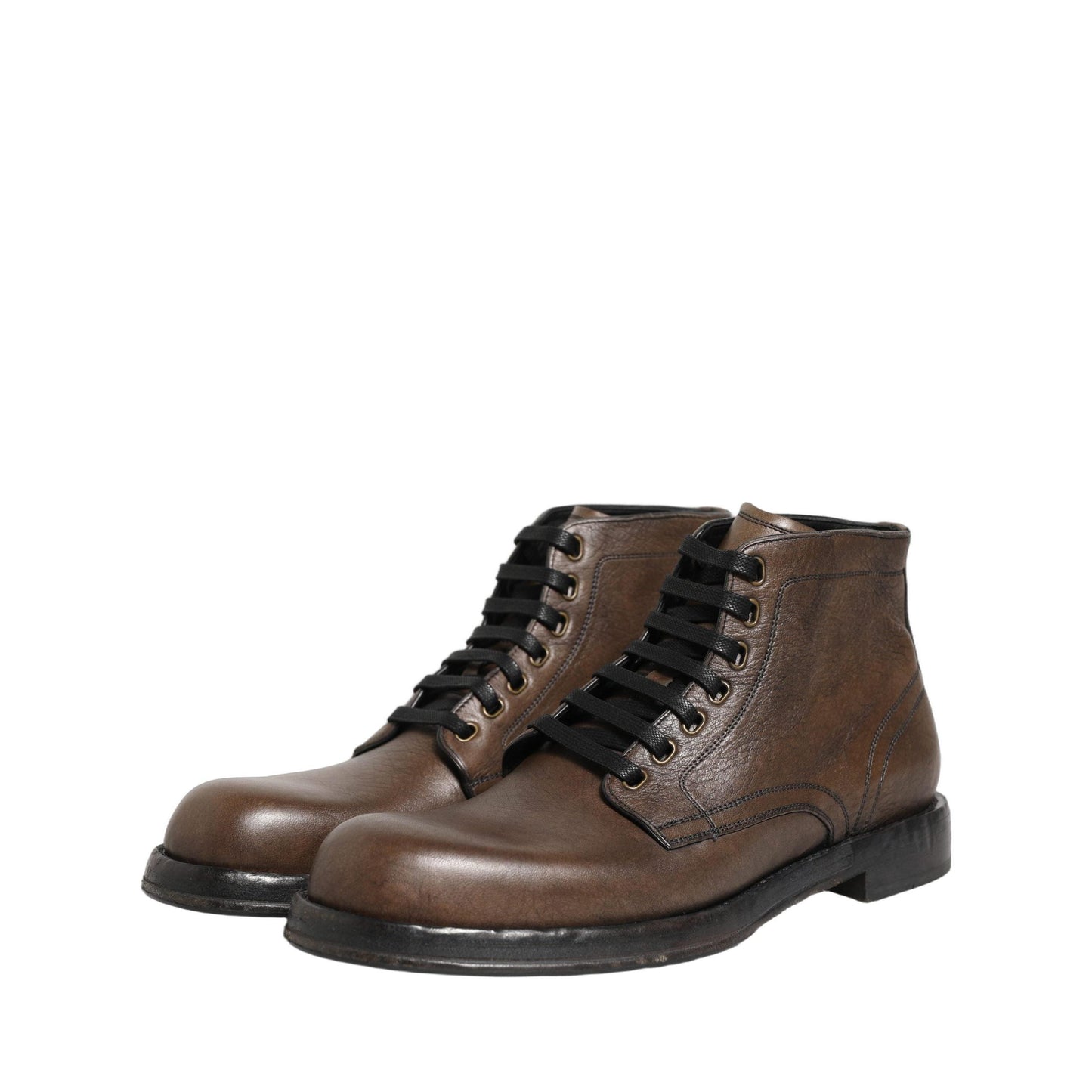 Dolce & Gabbana Brown Perugino Leather Men Ankle Boots Shoes