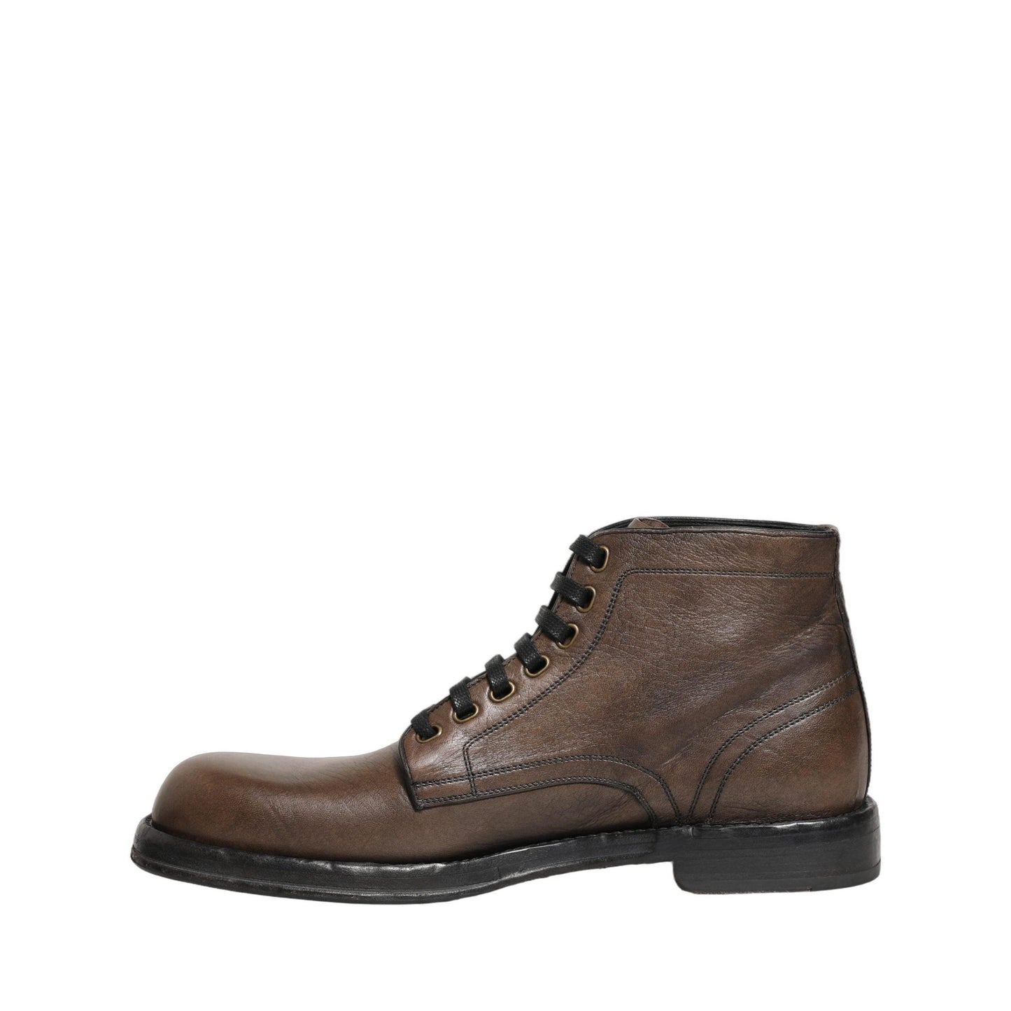 Dolce & Gabbana Brown Perugino Leather Men Ankle Boots Shoes