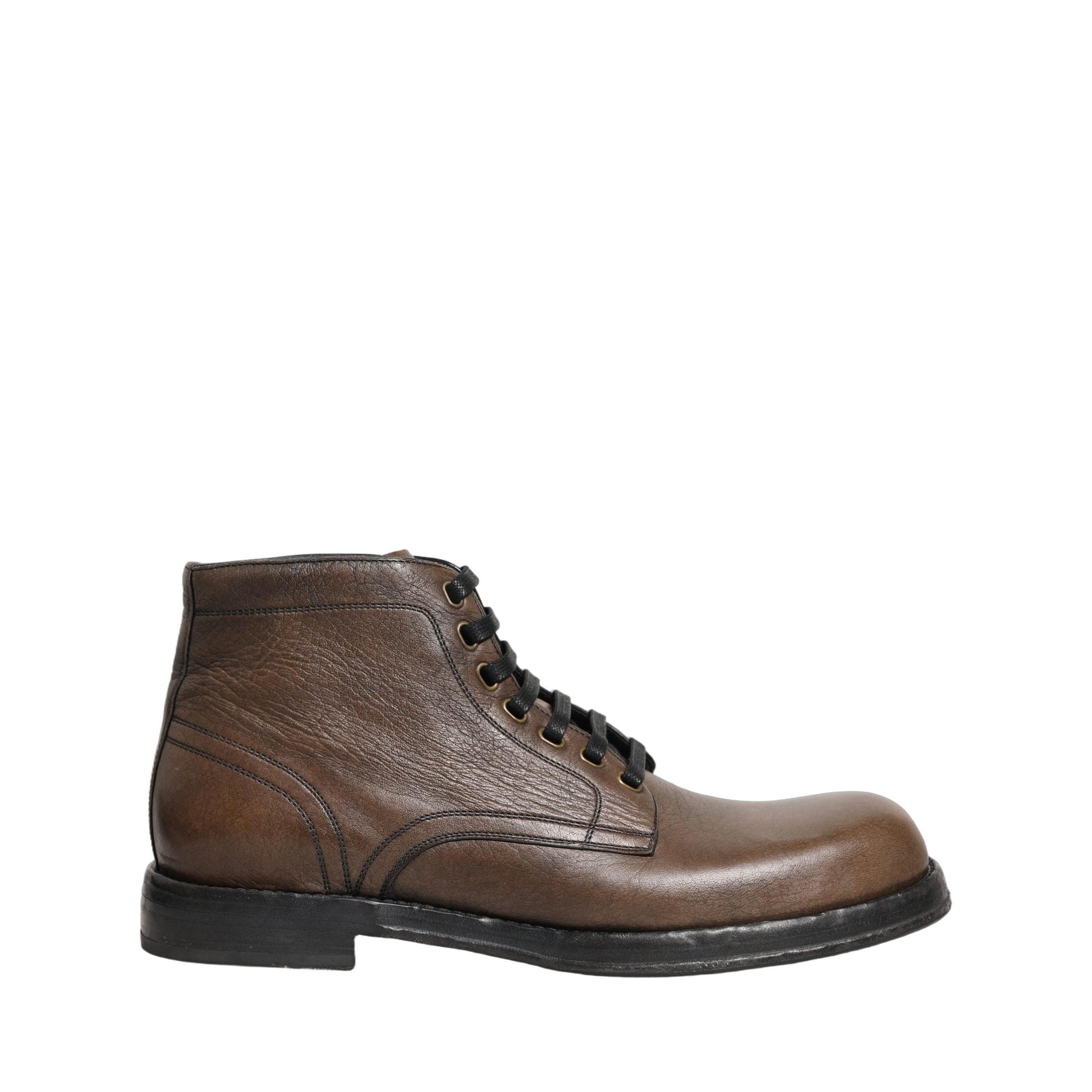 Dolce & Gabbana Brown Perugino Leather Men Ankle Boots Shoes