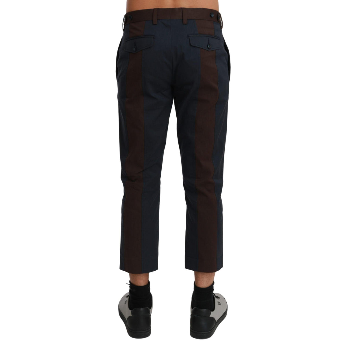 Dolce & Gabbana Brown Stripes Cropped Trousers Pants