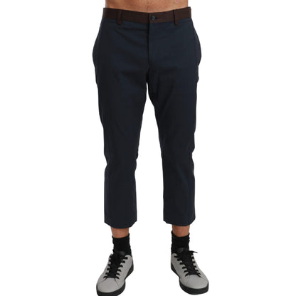 Dolce & Gabbana Brown Stripes Cropped Trousers Pants
