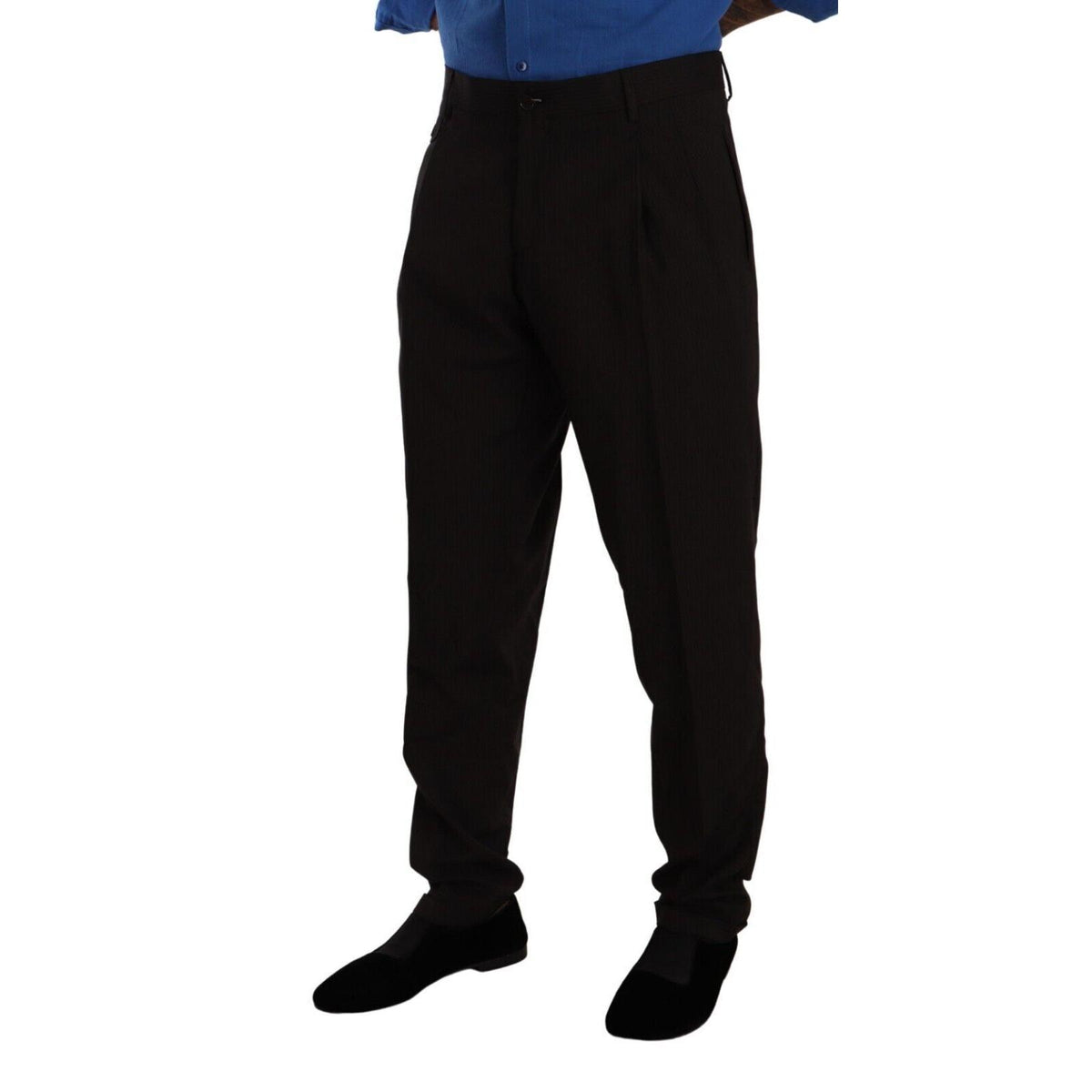 Dolce & Gabbana Brown Wool Skinny Formal Dress Pants