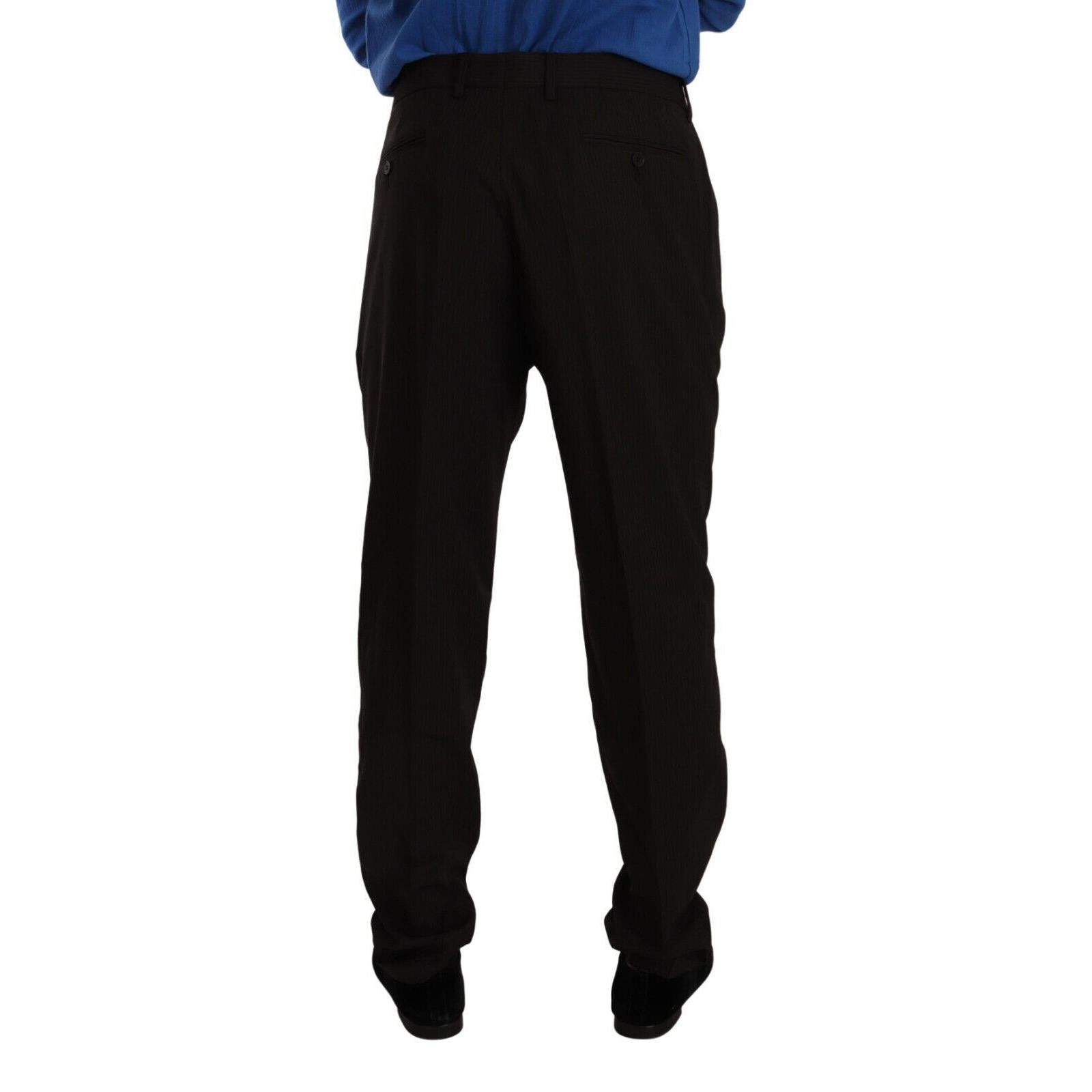 Dolce & Gabbana Brown Wool Skinny Formal Dress Pants