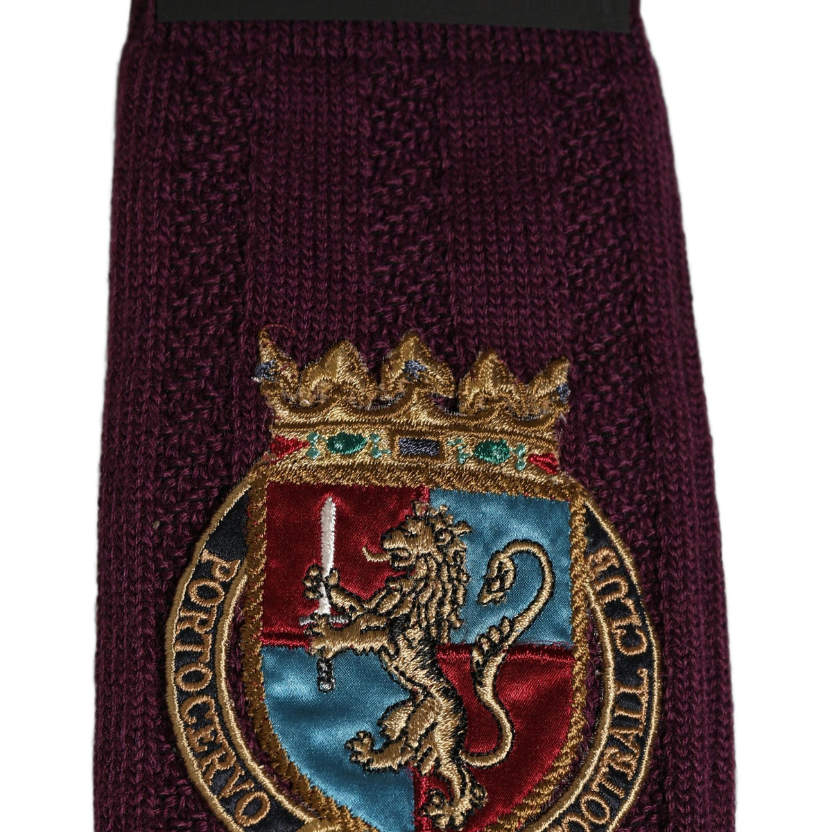 Dolce & Gabbana Burgundy Wool Crest Logo Knee High Accessory Socks