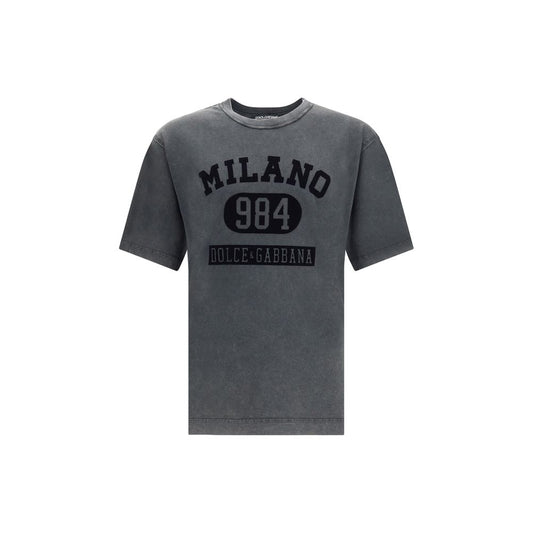 Dolce & Gabbana Cotton T-Shirt with velvety logo