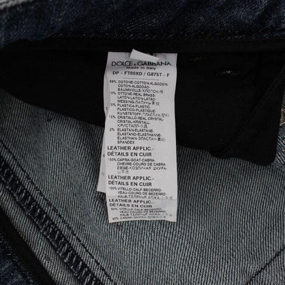 Dolce & Gabbana Crystal Roses Heart Embellished Jeans