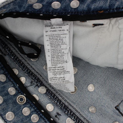 Dolce & Gabbana Crystal Roses Heart Embellished Jeans