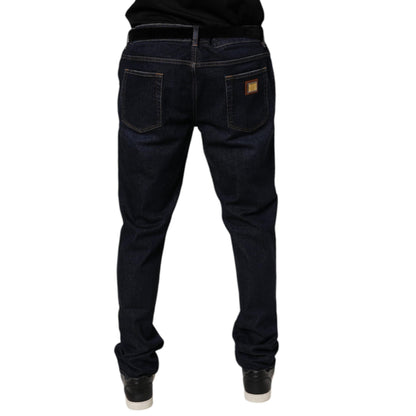 Dolce & Gabbana Dark Blue Cotton Stretch Skinny Denim Jeans