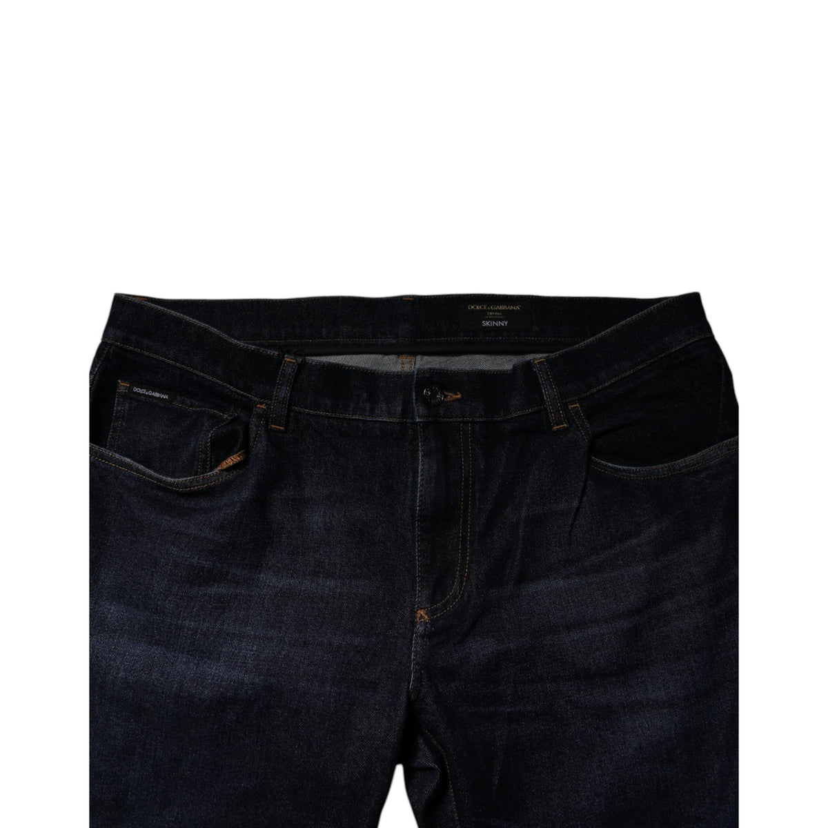 Dolce & Gabbana Dark Blue Cotton Stretch Skinny Denim Jeans